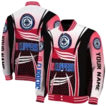 customized los angeles clippers mesh effect red black varsity jacket best selling.webp