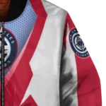 customized los angeles clippers v stripes red white bomber jacket best selling