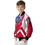 customized los angeles clippers v stripes red white bomber jacket best selling