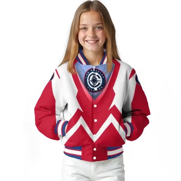 customized los angeles clippers v stripes red white varsity jacket top rated.webp