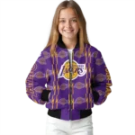 customized los angeles lakers bolt stripe purple bomber jacket best selling