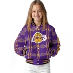 customized los angeles lakers bolt stripe purple varsity jacket best selling.webp