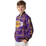 customized los angeles lakers bolt stripe purple varsity jacket best selling.webp