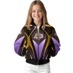 customized los angeles lakers mesh chest black bomber jacket best selling