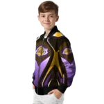 customized los angeles lakers mesh chest black bomber jacket best selling