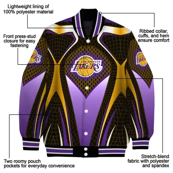 customized los angeles lakers mesh chest black varsity jacket new arrival.webp