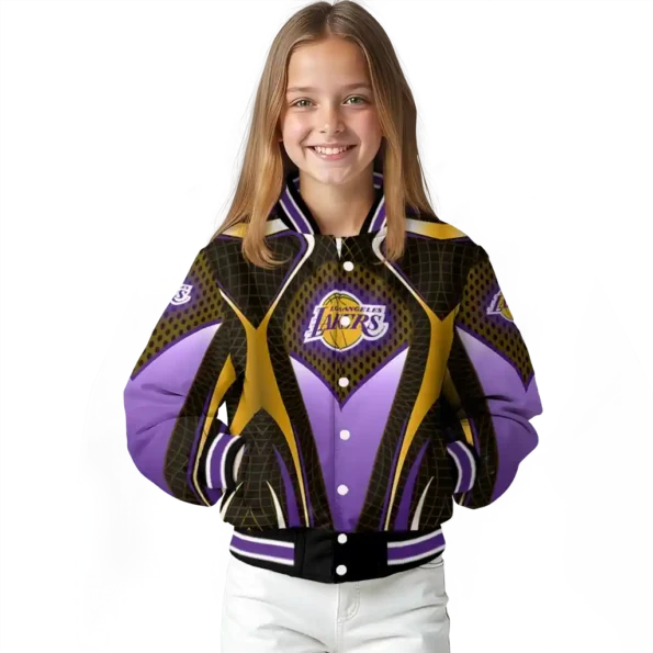 customized los angeles lakers mesh chest black varsity jacket top rated.webp
