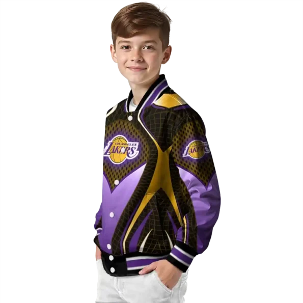 customized los angeles lakers mesh chest black varsity jacket trendy.webp