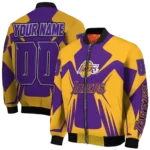 customized los angeles lakers spider mark purple bomber jacket best selling