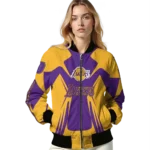 customized los angeles lakers spider mark purple bomber jacket best selling