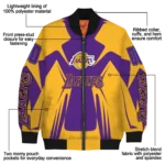 customized los angeles lakers spider mark purple bomber jacket best selling