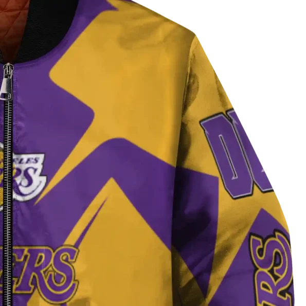 customized los angeles lakers spider mark purple bomber jacket premium grade