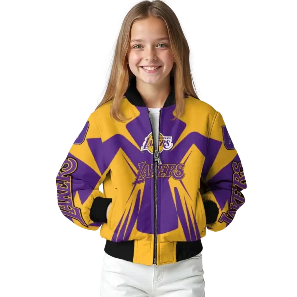 customized los angeles lakers spider mark purple bomber jacket top rated