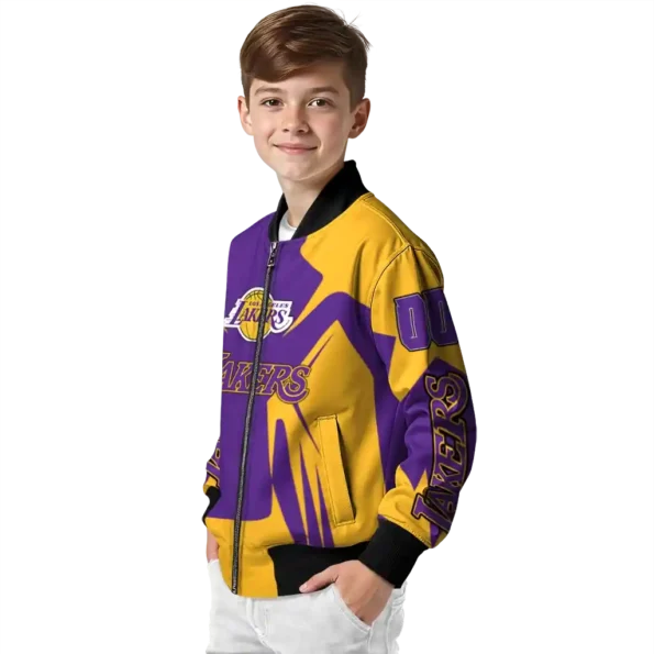 customized los angeles lakers spider mark purple bomber jacket trendy
