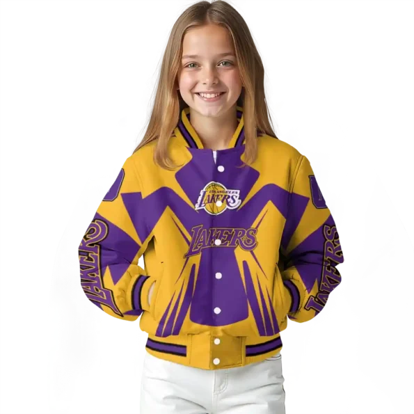 customized los angeles lakers spider mark purple varsity jacket top rated.webp