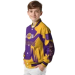 customized los angeles lakers spider mark purple varsity jacket best selling.webp