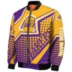 customized los angeles lakers star burst purple bomber jacket best selling