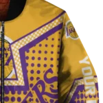 customized los angeles lakers star burst purple bomber jacket best selling