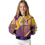 customized los angeles lakers star burst purple bomber jacket best selling