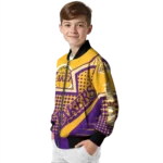 customized los angeles lakers star burst purple bomber jacket best selling