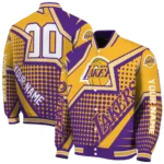 customized los angeles lakers star burst purple varsity jacket best selling.webp