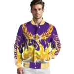 customized los angeles lakers winged blaze purple white varsity jacket best selling.webp