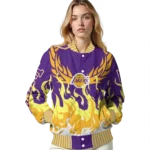customized los angeles lakers winged blaze purple white varsity jacket best selling.webp