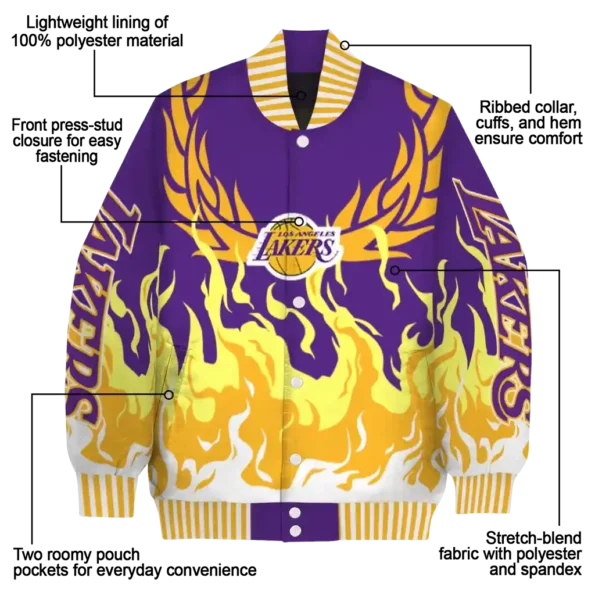 customized los angeles lakers winged blaze purple white varsity jacket new arrival.webp