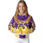 customized los angeles lakers winged blaze purple white varsity jacket best selling.webp