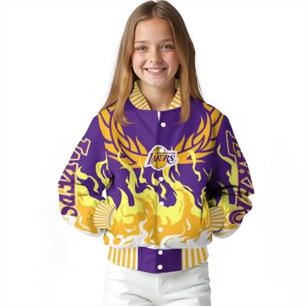 customized los angeles lakers winged blaze purple white varsity jacket top rated.webp