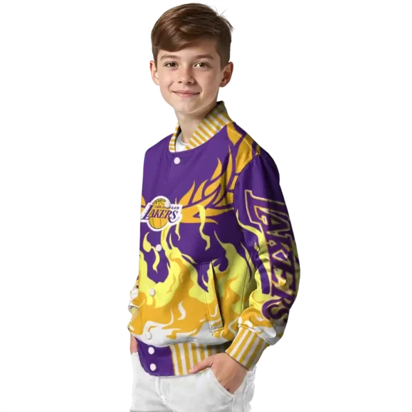 customized los angeles lakers winged blaze purple white varsity jacket trendy.webp