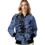 customized memphis grizzlies hexagon cluster blue black bomber jacket best selling