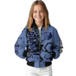 customized memphis grizzlies hexagon cluster blue black bomber jacket best selling