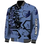 customized memphis grizzlies hexagon cluster blue black varsity jacket best selling.webp