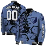 customized memphis grizzlies hexagon cluster blue black varsity jacket best selling.webp