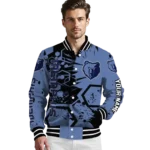 customized memphis grizzlies hexagon cluster blue black varsity jacket best selling.webp