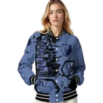 customized memphis grizzlies hexagon cluster blue black varsity jacket best selling.webp