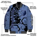 customized memphis grizzlies hexagon cluster blue black varsity jacket best selling.webp