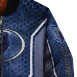 customized memphis grizzlies power plate blue bomber jacket best selling