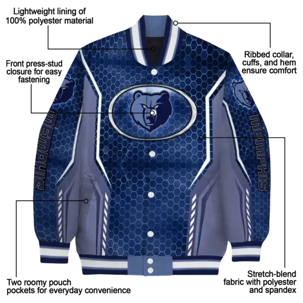 customized memphis grizzlies power plate blue varsity jacket new arrival.webp