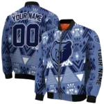 customized memphis grizzlies pyramid shapes blue bomber jacket best selling
