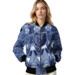 customized memphis grizzlies pyramid shapes blue bomber jacket best selling