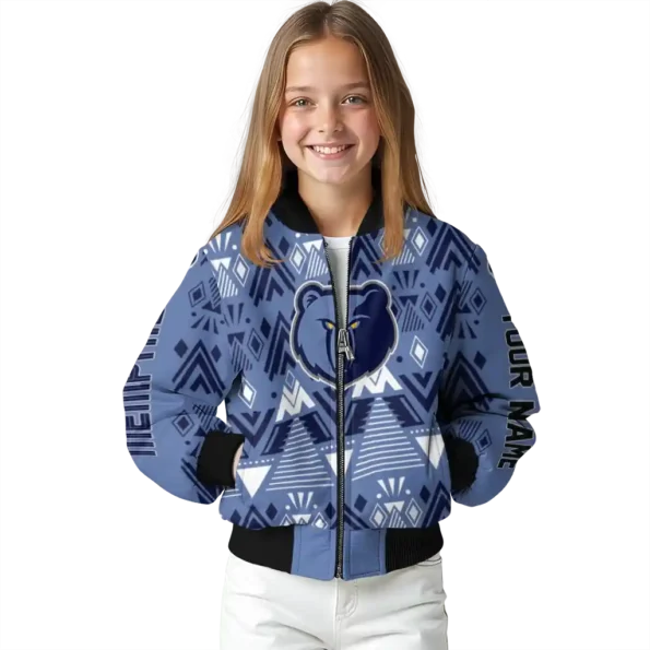 customized memphis grizzlies pyramid shapes blue bomber jacket top rated