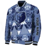 customized memphis grizzlies pyramid shapes blue varsity jacket best selling.webp