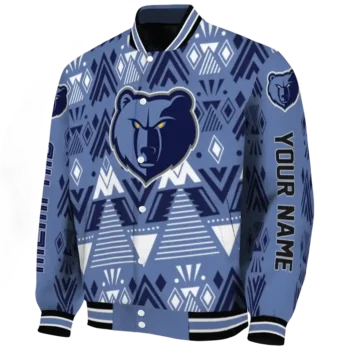 customized memphis grizzlies pyramid shapes blue varsity jacket best selling.webp