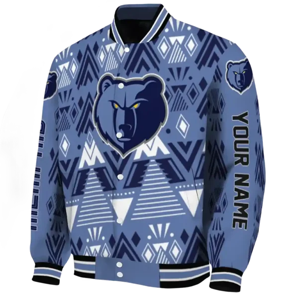customized memphis grizzlies pyramid shapes blue varsity jacket best selling.webp