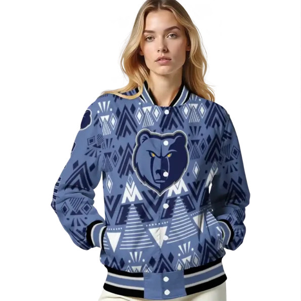 customized memphis grizzlies pyramid shapes blue varsity jacket latest model.webp