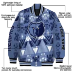 customized memphis grizzlies pyramid shapes blue varsity jacket best selling.webp
