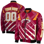 customized miami heat chevron angles red bomber jacket best selling