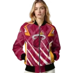 customized miami heat chevron angles red bomber jacket best selling